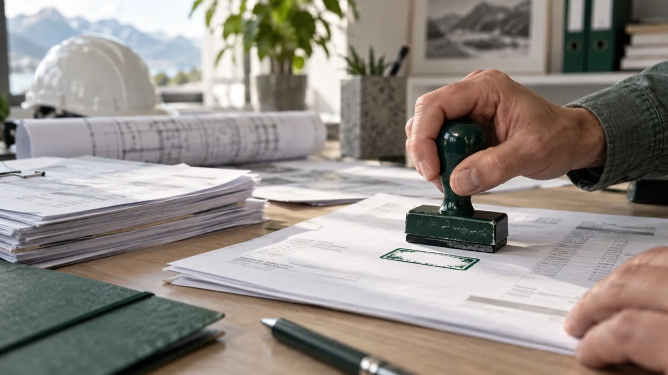 Eingangsstempel auf einer ausgedruckten Rechnung
